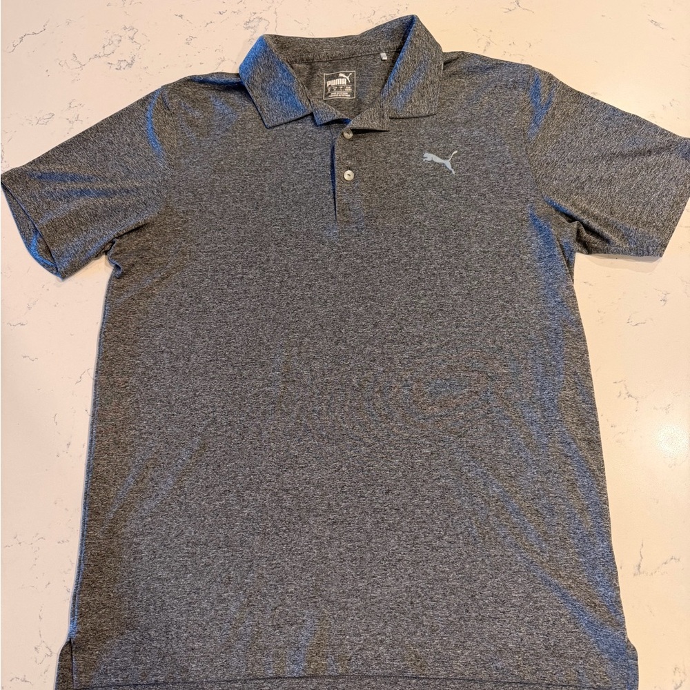 Puma Men's Grey Polo Size M Heather Performance